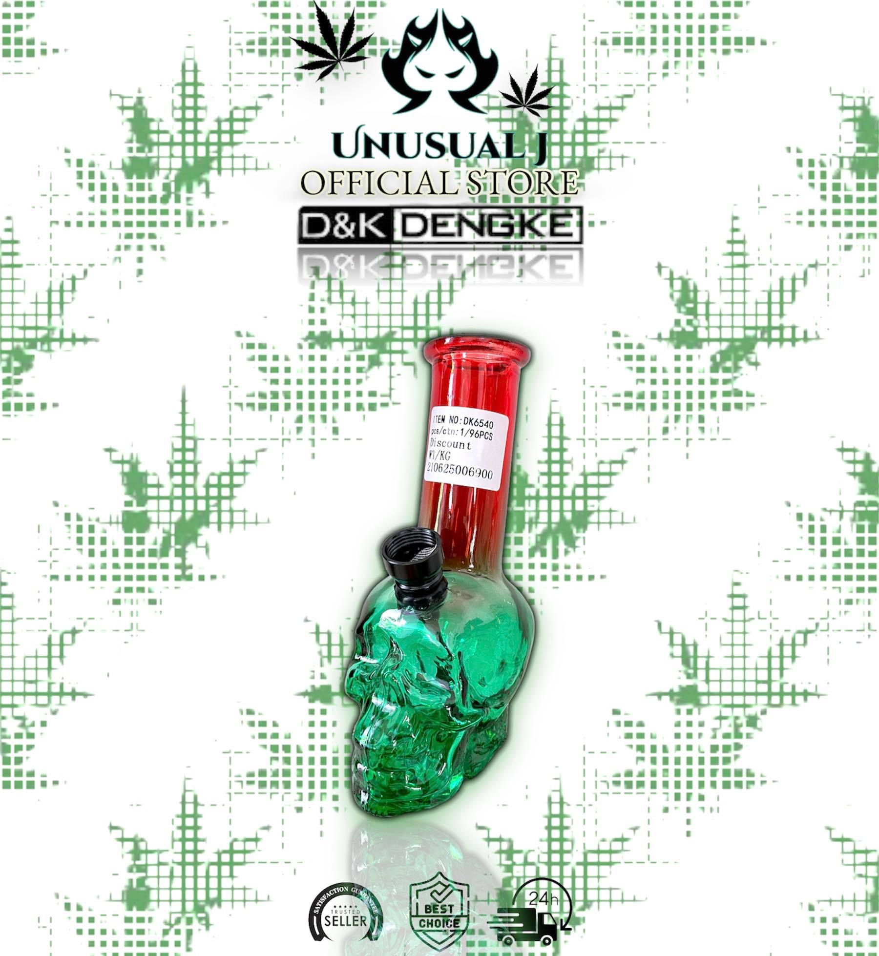 D&K DENGKE New HIGH QUALITY Double Color Skull Exclusive Glass Bong for