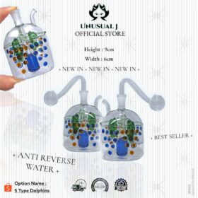 New Arrival 9cm x 6cm TWIN Dolphin Glass Bottle Set
