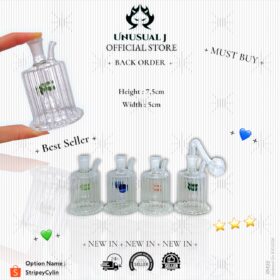 BVS 08 SET ShopeeOption) 7.5cmx5cm New Stripe Cylinder Glass Bottle Set